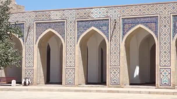 Old Building Wall Arches Ancient Buildings Medieval Asia Bukhara Uzbekistan — Stock Video