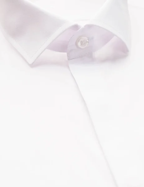 Camisa Blanca Con Foco Cuello Botón Primer Plano — Foto de Stock