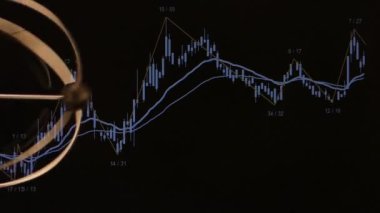 sarkaç bir arka plan üzerinde hisse senedi grafiği taşıma. denge fiyat ve zaman kavramı