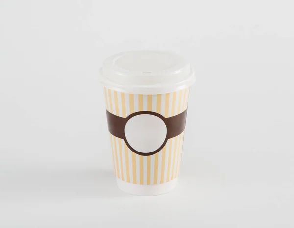 Pappersmugg Kaffe Takeaway Isolerad Vit Bakgrund — Stockfoto