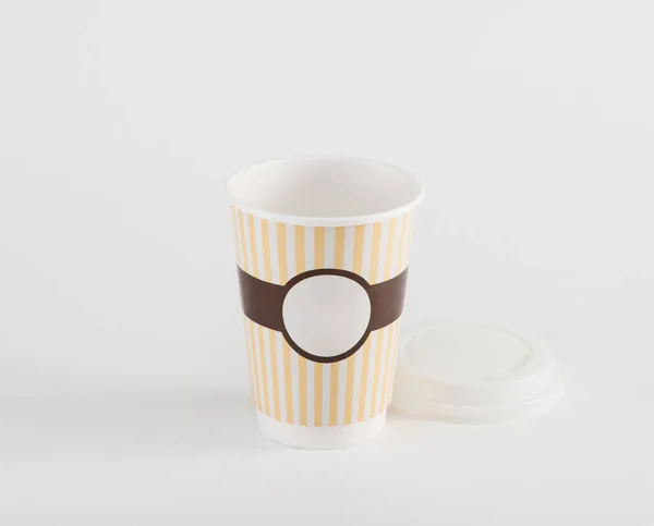 Пустая Чашка Кофе Вынос Изолированы Белом Фоне — стоковое фото