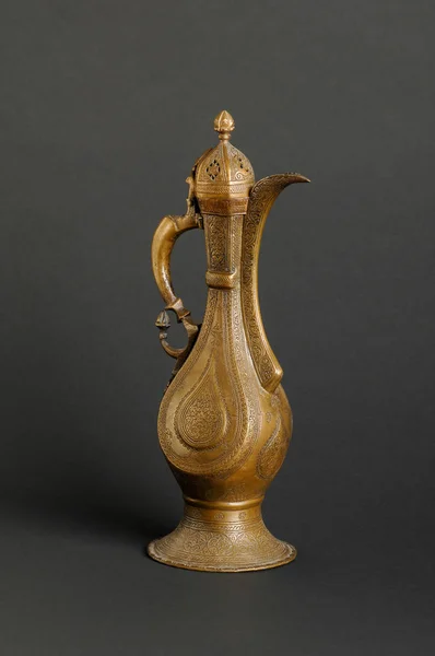 Ancient Oriental Metal Teapot Dark Background Antique Bronze Tableware Royalty Free Stock Photos