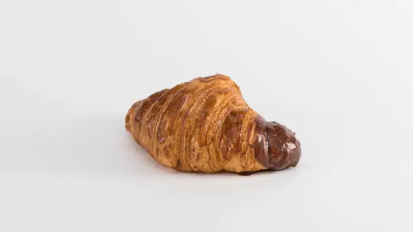 Croissant Chocolate Filling White Background — Stock Photo, Image