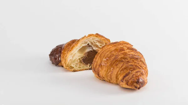 Croissant Chocolate Filling Isolated White Background — Stock Photo, Image