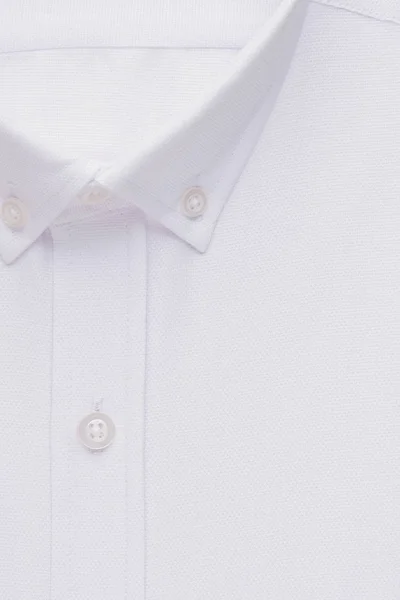 Bílou Košili Podrobný Detail Límec Button Pohled Shora — Stock fotografie