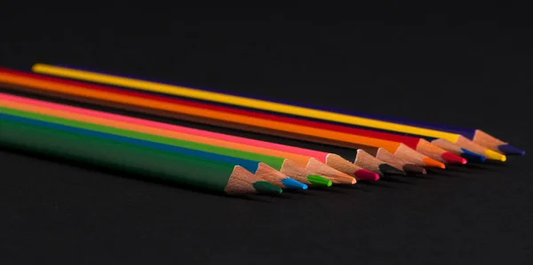 Pencils on black background — Stock Photo, Image