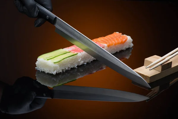 the process of preparing sushi