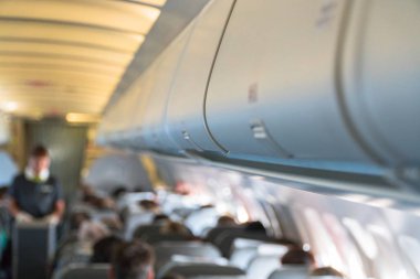 yakın çekim uçak kabini