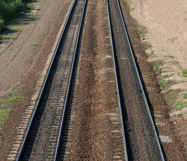 Linha ferroviária longa — Fotografia de Stock