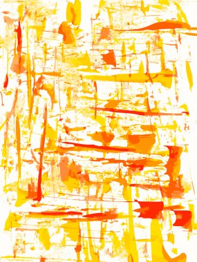 Turuncu ve Kırmızı Boya Sıçratmaları ile Canlı Soyut Vektör Arkaplanı.