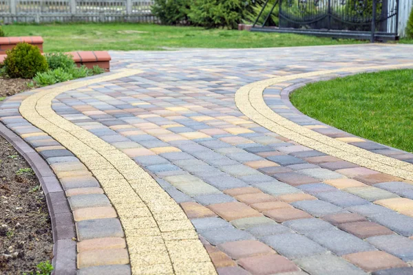 Colorful Paving Stones Front House — Stock Photo, Image