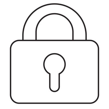 Beyaz arkaplanda asma kilit simgesi