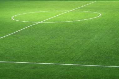 Taze yeşil futbol sahası arka planı için bir işaretleme ile parçası.