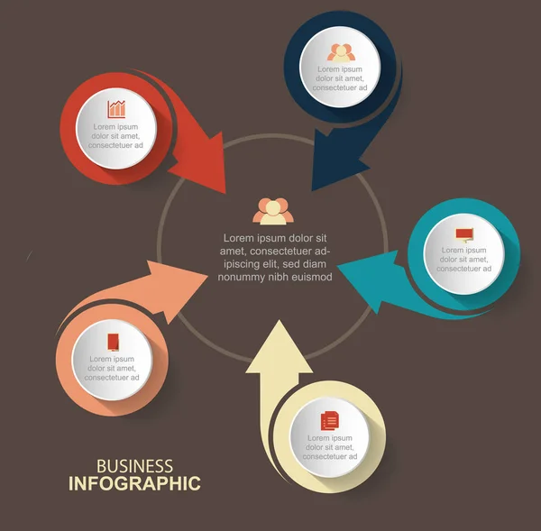 Infográficos Linha Tempo Vetor Design Ícones Marketing Podem Ser Usados — Vetor de Stock