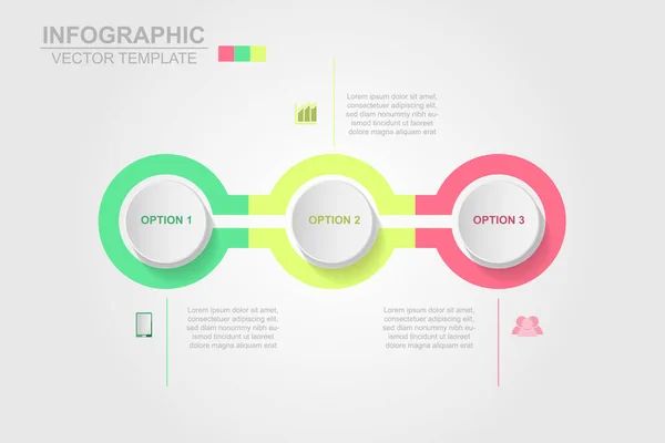 タイムラインのインフォ グラフィック デザイン ベクターとワークフロー レイアウト図 アニュアル レポート Web デザインのマーケティングのアイコンを使用できます オプションがあり — ストックベクタ