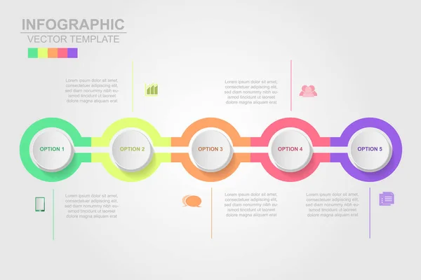 Icone Vettoriali Progettazione Marketing Delle Infografiche Della Timeline Possono Essere — Vettoriale Stock