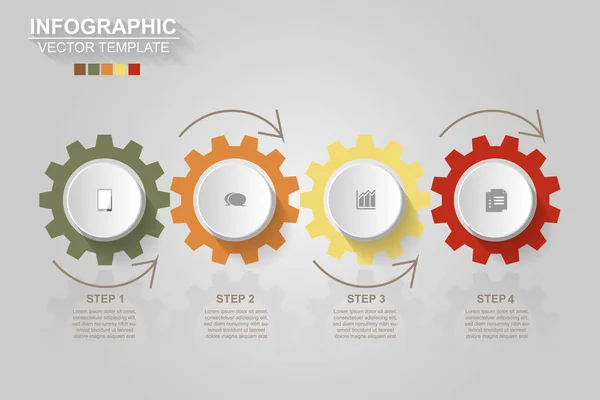 Vector Diseño Infografías Línea Tiempo Los Iconos Marketing Pueden Utilizar — Vector de stock