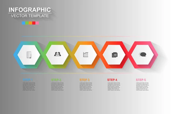 Zaman çizelgesi infographics vektör tasarım ve pazarlama simgeler kullanılabilir iş akışı düzeni, diyagram, faaliyet raporu, web tasarım için. İş kavramı 5 seçenekleri, adımları veya işlemleri ile.