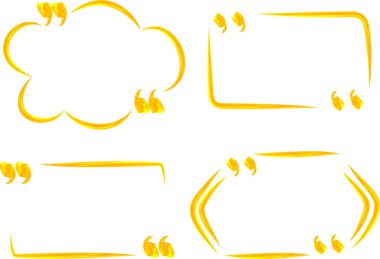 Sarı renkli el çizimi soyut alıntı çerçeveleri belirleme vektörü