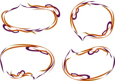 koyu mor turuncu soyut çizgili diyalog bulutları