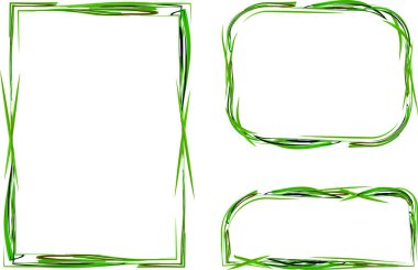  yeşil soyut karalama şekli çerçeve ayarlama vektörü