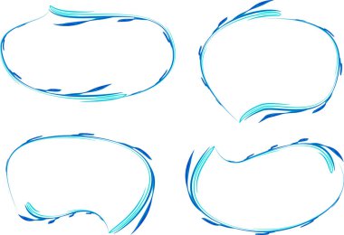 mavi dekoratif soyut vuruş sanatının konuşma baloncukları vektörü belirledi