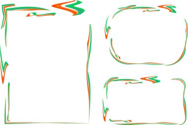 yeşil kırmızı dekoratif soyut anahatlar yaratıcı çerçeve sınırları ayarlandı