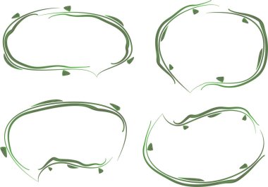 yeşil sanatsal elementler tasarım ana hatları konuşma baloncukları