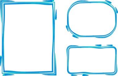 parlak mavi dekoratif soyut tasarım kenarlıkları ayarlandı