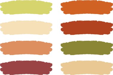 Sonbahar renkleri paleti soyut yaratıcı fırça darbeleri seti