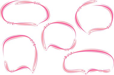 pembe renkli sanat eserleri yaratıcı tasarım konuşma balonları koleksiyonunu özetliyor