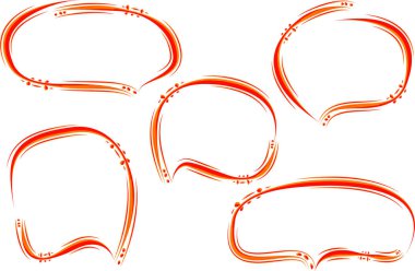 kırmızı renkli sanat eseri yaratıcı tasarım konuşma baloncukları koleksiyonunu özetliyor