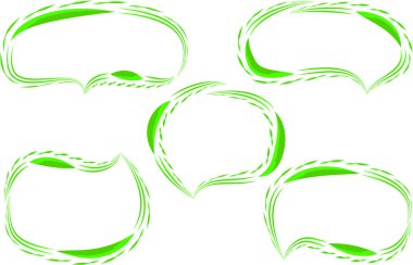 Açık yeşil renkli süslü noktalı çizgiler yaratıcı konuşma kabarcıkları