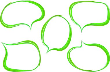 Açık yeşil renkli konuşma baloncukları şekilleri ayarlandı