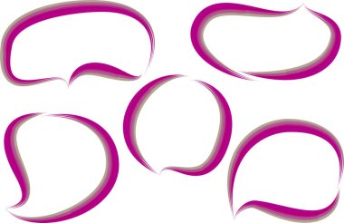 mor renk kalın fırça darbesi konuşma baloncukları seti