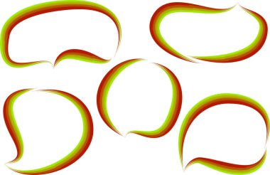 yeşil kırmızı renkli kalın fırça darbesi konuşma baloncukları ayarlandı