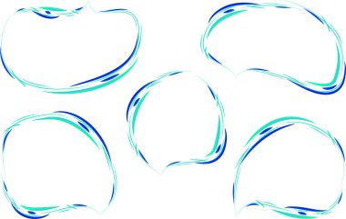 turkuaz mavi renkli yaratıcı el soyut konuşma baloncukları çizdi