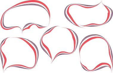 Pastel pembe eğri soyut el çizimi yaratıcı konuşma baloncukları