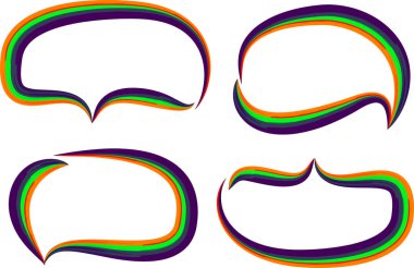 Renkli çizgili cesur ana hatlı el çizimi yaratıcı konuşma baloncukları