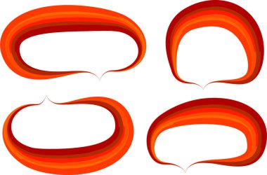 kırmızı renkli kalın ana hatlar baloncuklar diyalog bulutları