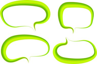 parlak yeşil kabarcıklar diyalog bulutları ayarlandı