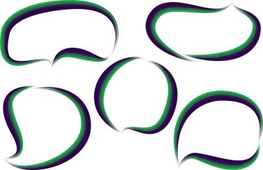 koyu mavi renkli kalın fırça darbesi konuşma baloncukları ayarlandı