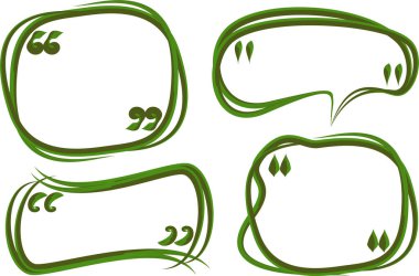 yeşil renkli el çizimi yaratıcı alıntı kutusu çerçeveleri belirleme vektörü