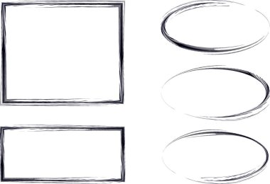 siyah sanat doodle çerçeve koleksiyonu