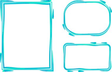 aqua rengi mavi dekoratif soyut tasarım sınırları ayarlandı