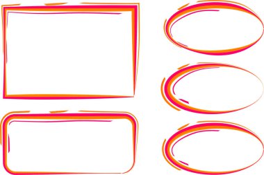 Pembe turuncu sanat çizgileri soyut, renkli, yaratıcı sınırlar belirlendi.