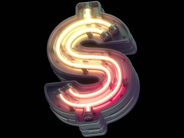 Turuncu ışık neon yazı tipi.