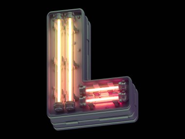 Turuncu ışık neon yazı tipi.