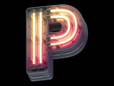 Turuncu ışık neon yazı tipi.