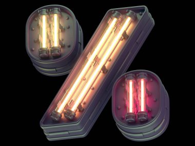 Turuncu ışık neon yazı tipi.